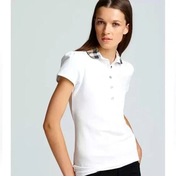 BURBERRY Polo size 12y young girls polo T-shirt Burberry logo pattern print - Picture 2 of 15